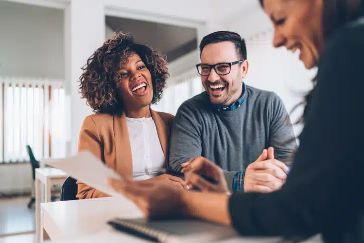 Couple with mortgage adviser